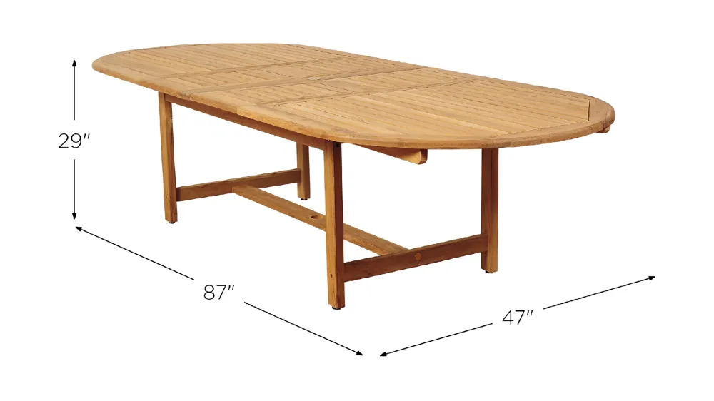 Campos 9-pc. Oval Extendable Patio Dining Table Set Dimensions