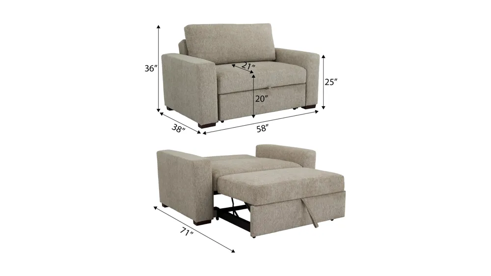 Juniper 2-pc. Chair and a Half Dimensions