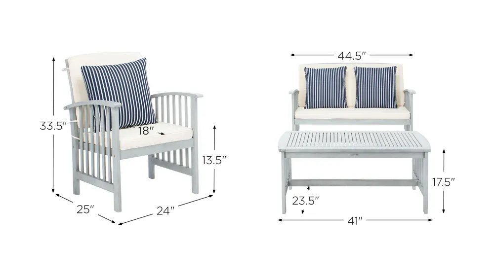 Barrow 4-pc. Patio Set Dimensions