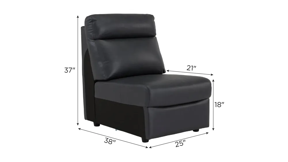 Warner Leather Armless Chair Dimensions