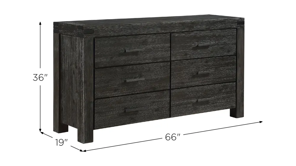 Meadow Six Drawer Solid Wood Dresser Dimensions