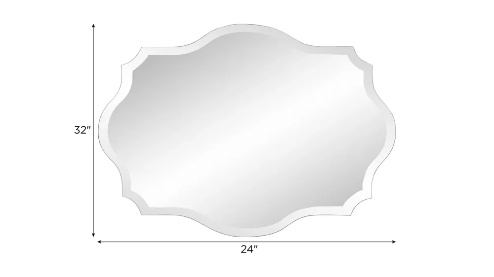 Scallop Frameless Mirror Dimensions