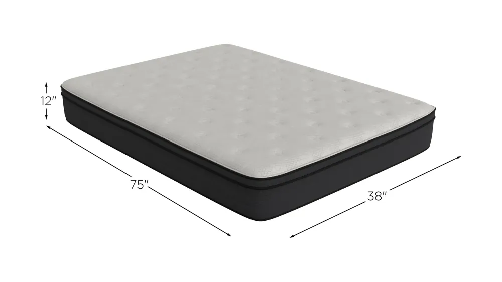 SleepInc. 12-inch Medium Hybrid Mattress in a Box Dimensions