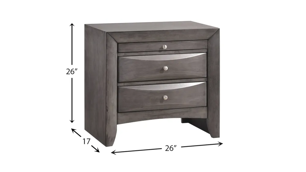 Madison 2 Drawer Nightstand Dimensions