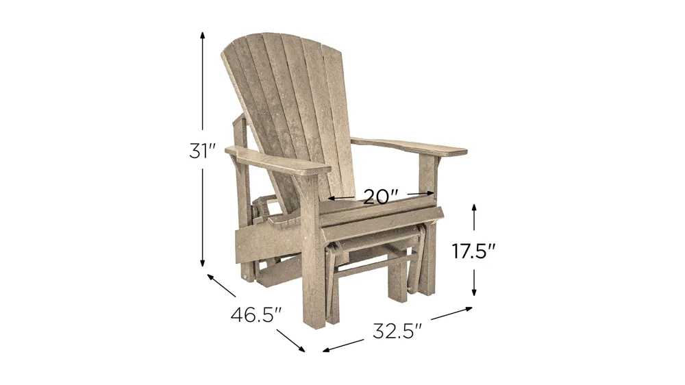 Generation Recycled Outdoor Adirondack Glider Dimensions
