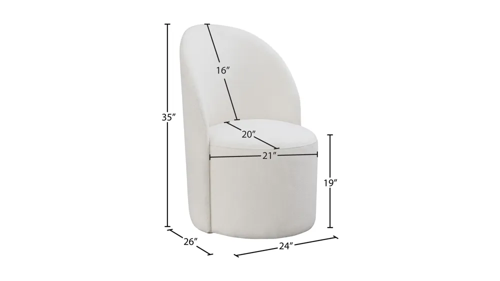 Hautely Boucle Fabric Accent Chair Dimensions