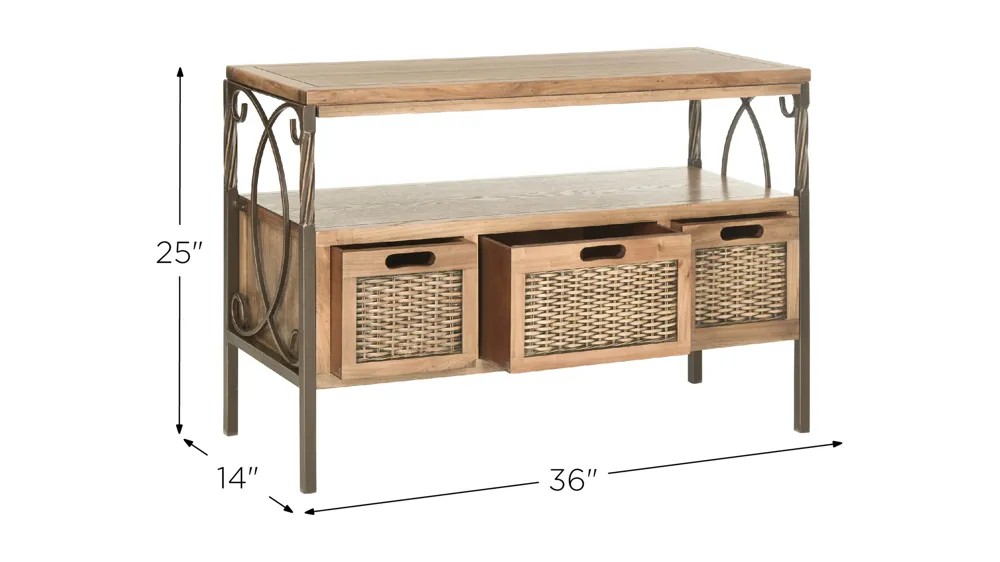 Sutton 3 Drawer Console Dimensions
