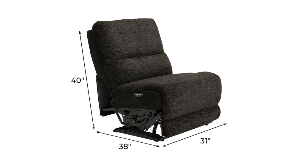 Filmore Armless Dual Power Recliner Dimensions