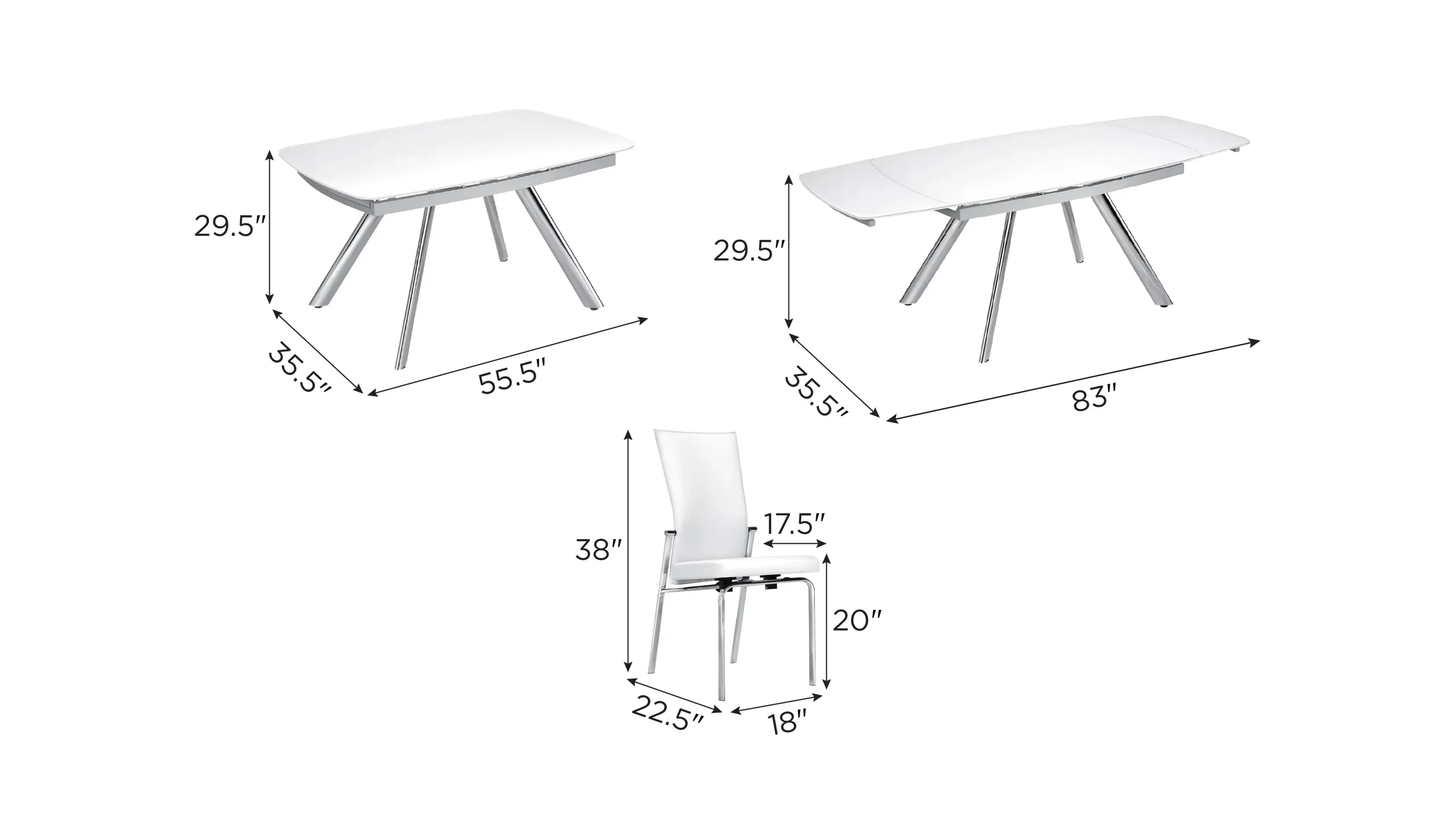 Paloma 5-pc. Glass Dining Set | Raymour & Flanigan