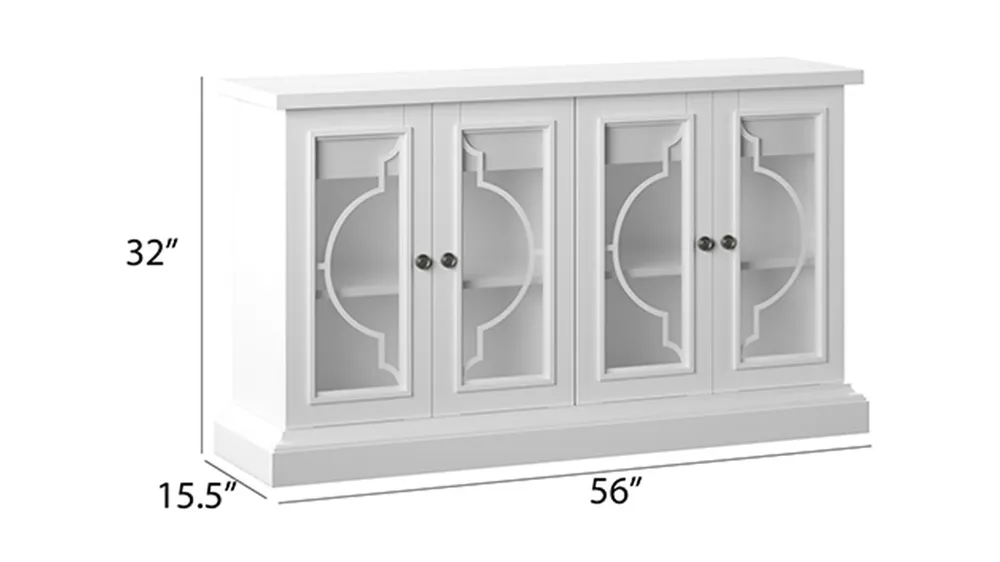 Chanel Sideboard with Frosted Glass Doors Dimensions
