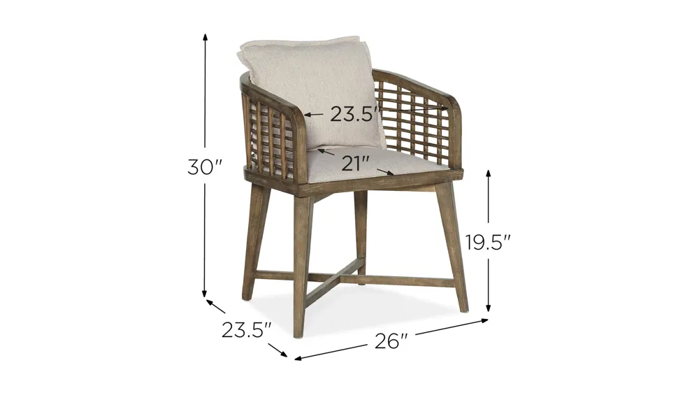 Surfrider Barrel Back Dining Chair Dimensions