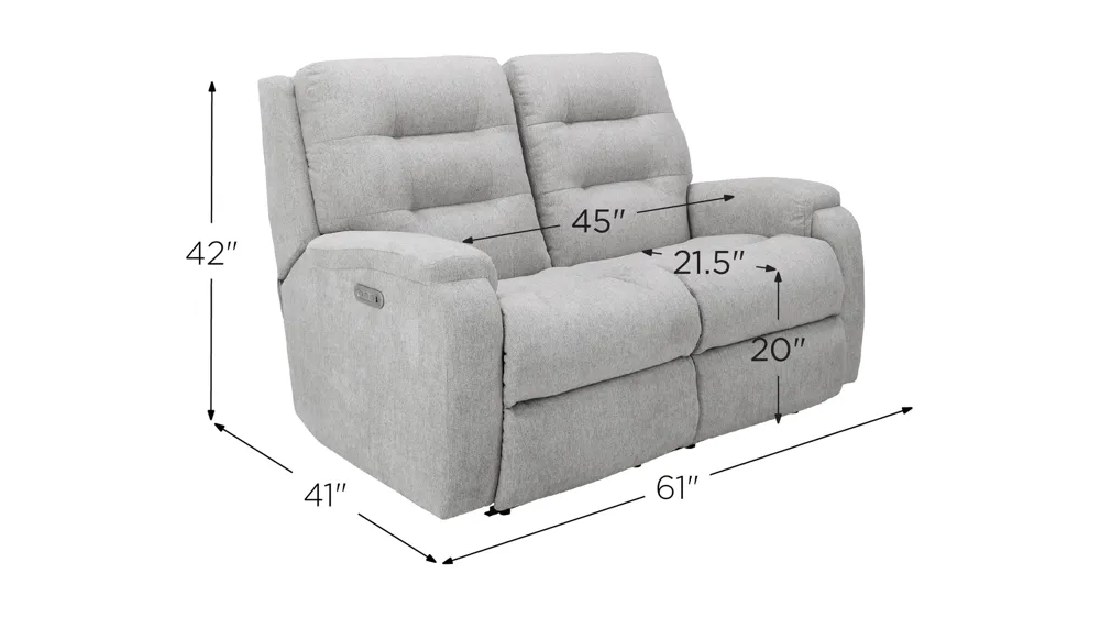 Halenbeck Triple Power Loveseat Dimensions