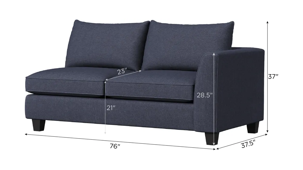 Daine Right Arm Facing Loveseat Dimensions