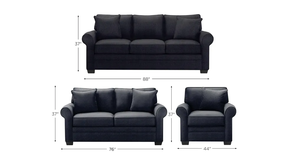 Wellsley Living Room Set Dimensions