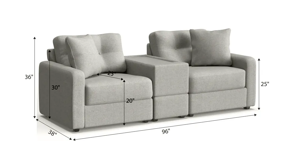ModularOne 3-pc. Console Loveseat Dimensions