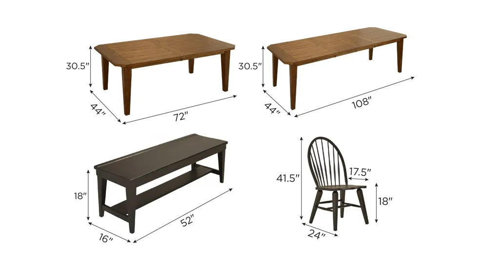 Colebrook 6-pc. Dining Set Dimensions