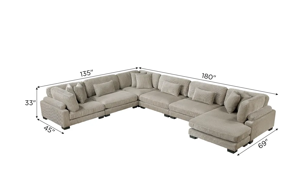Maverick 6-pc. Sectional Dimensions