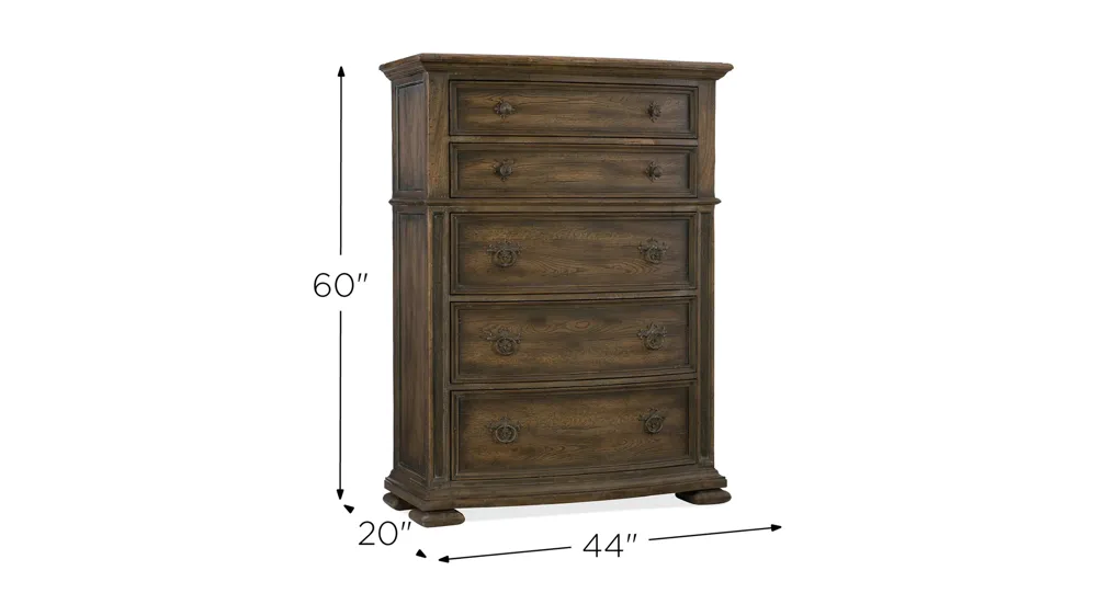 Hill Country Five-Drawer Chest Dimensions