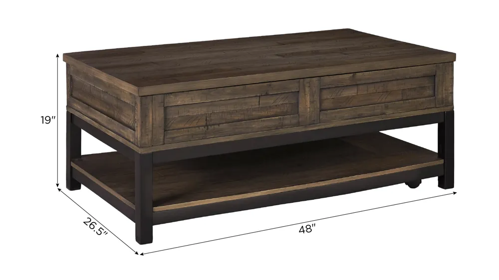 Johurst Cocktail Table with Lift Top Dimensions