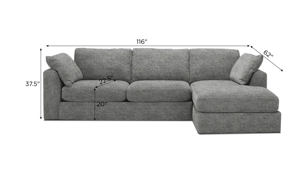 Nappily 2-pc. Sectional Dimensions