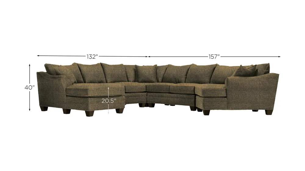 Foresthill 5-pc. Left Hand Facing Sectional Sofa Dimensions