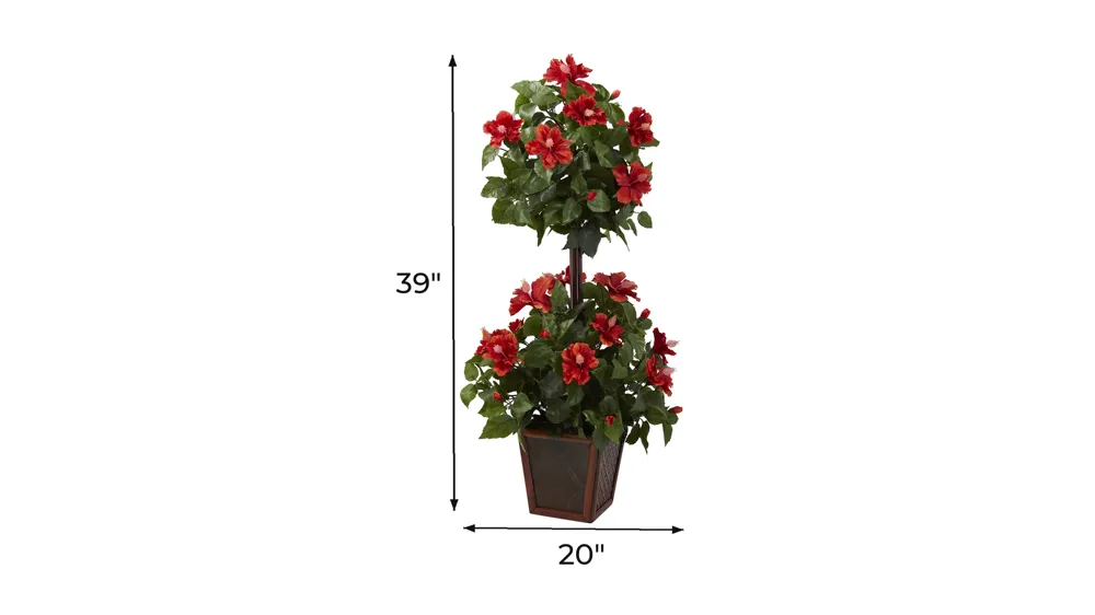 39in. Hibiscus Topiary Dimensions