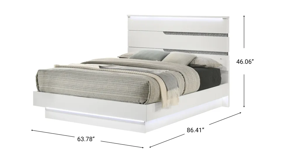 Paradox Platform Bed with LED Lighting Dimensions