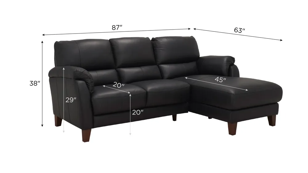Brunt ブラント Harmony ハーモニー 50 ブラック Harmony 2-pc. Sectional | Raymour & Flanigan