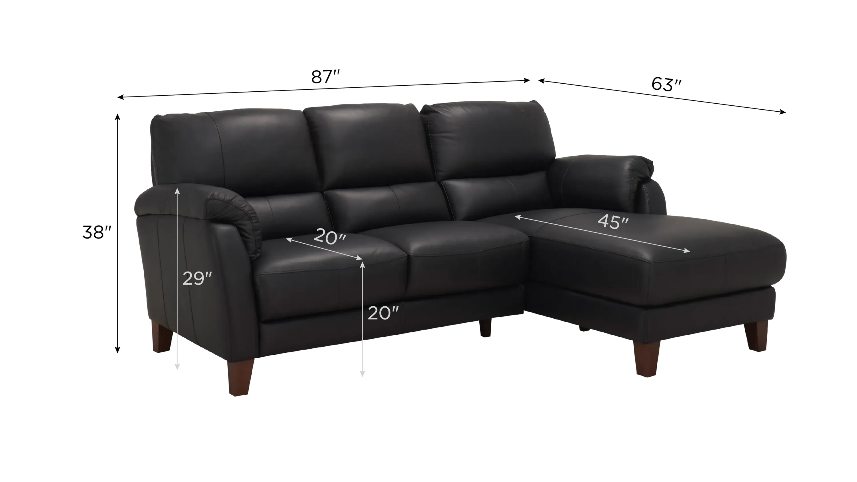 Brunt ブラント Harmony ハーモニー 50 ブラック Harmony 2-pc. Sectional | Raymour & Flanigan