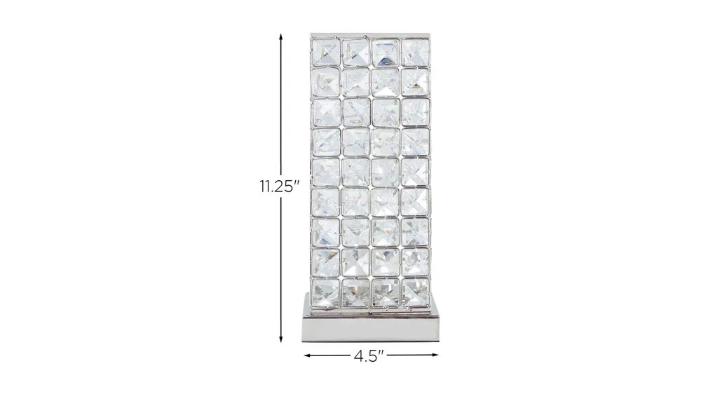Crystal and Metal Table Lamp Dimensions