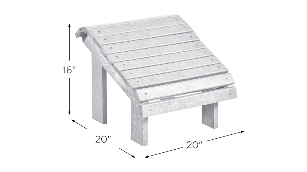Generation Recycled Outdoor Premium Adirondack Footstool Dimensions