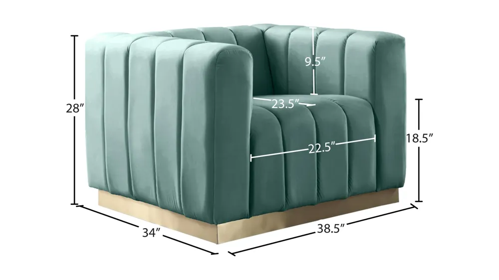 Marlon Velvet Chair Dimensions