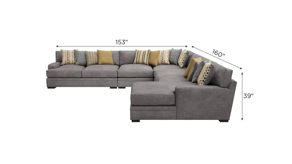 Bayside 5-pc. Sectional Dimensions