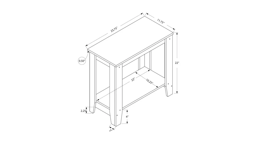 Monarch Specialties Accent End Table Dimensions