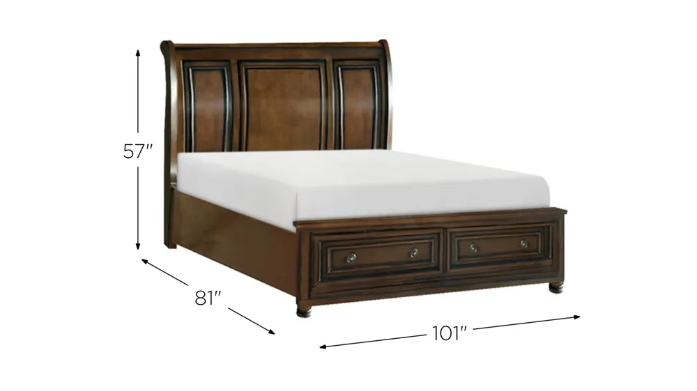 Donegan Sleigh Platform Storage Bed Dimensions
