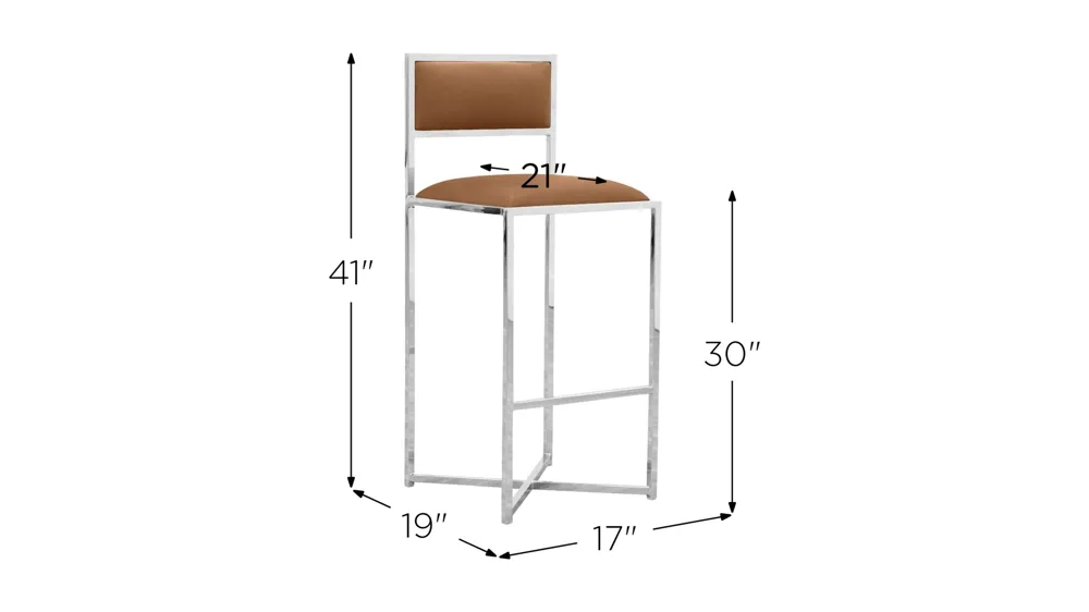 Amalfi X-Base Bar Stool- Set of 2 Dimensions