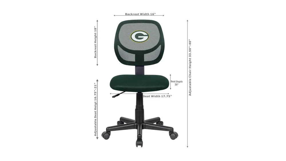 NFL Armless Task Chair Dimensions