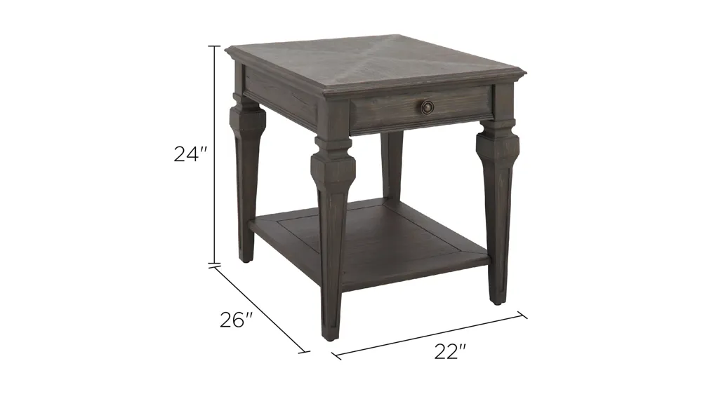 Alina Rectangular End Table Dimensions