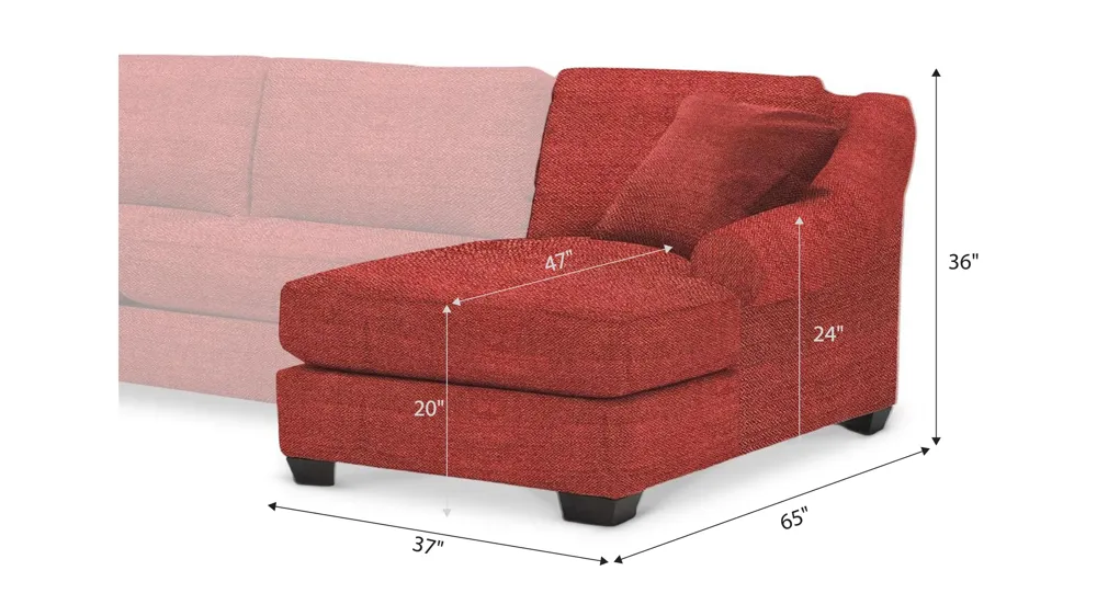 Thatcher Right Arm Facing Chaise Dimensions