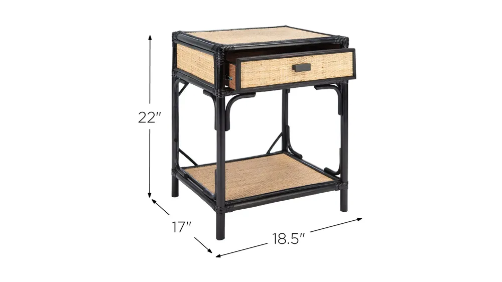 Zinnia One-Drawer Nightstand Dimensions