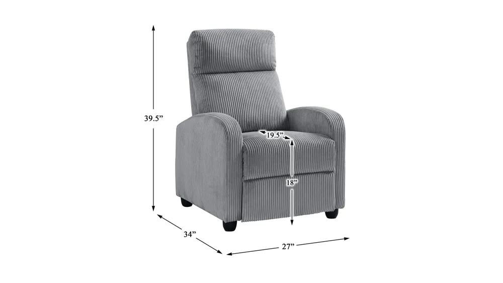 Annaliese Push Back Reclining Chair Dimensions