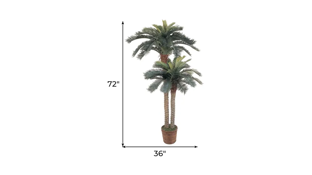 Sago Palm Double Potted Artificial Tree Dimensions
