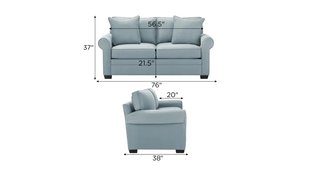 Wellsley Loveseat Dimensions