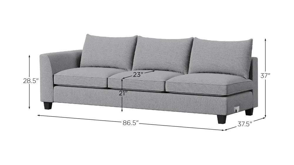 Daine Left Arm Facing Sofa Dimensions
