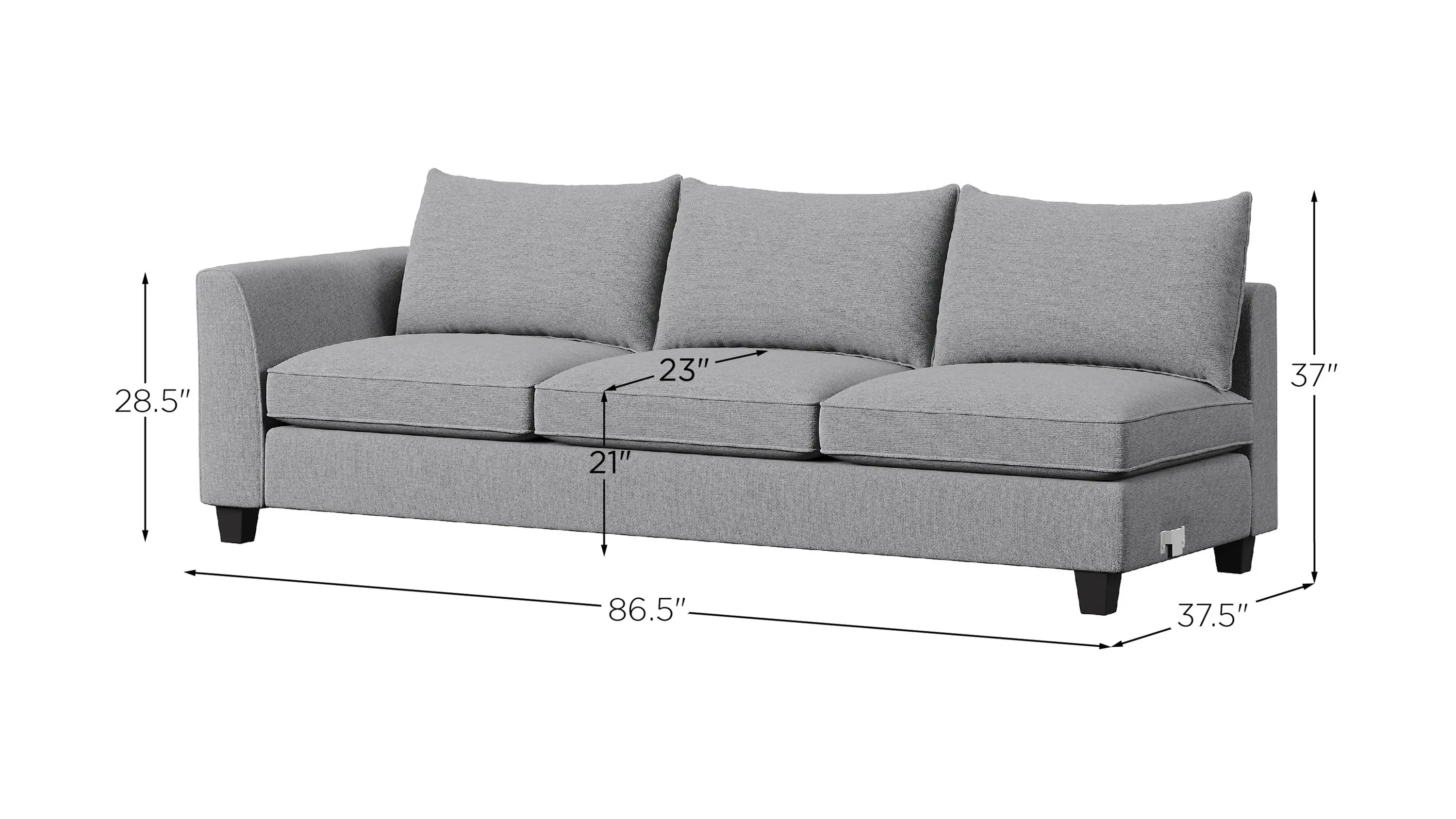 Daine Left Arm Facing Sofa | Raymour & Flanigan