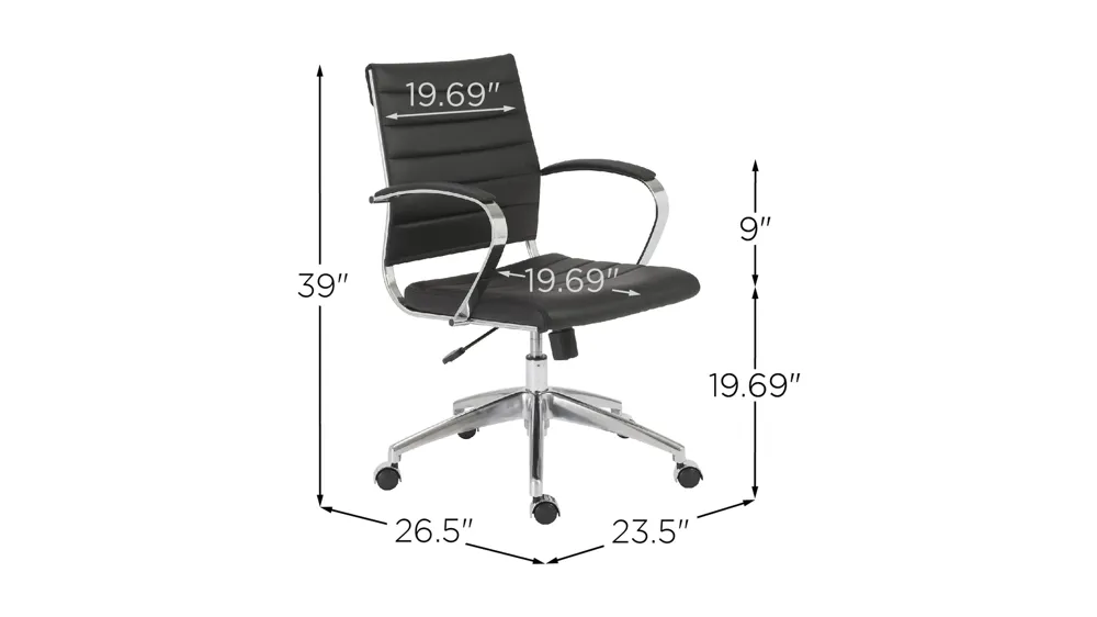 Axel Low Back Office Chair Dimensions
