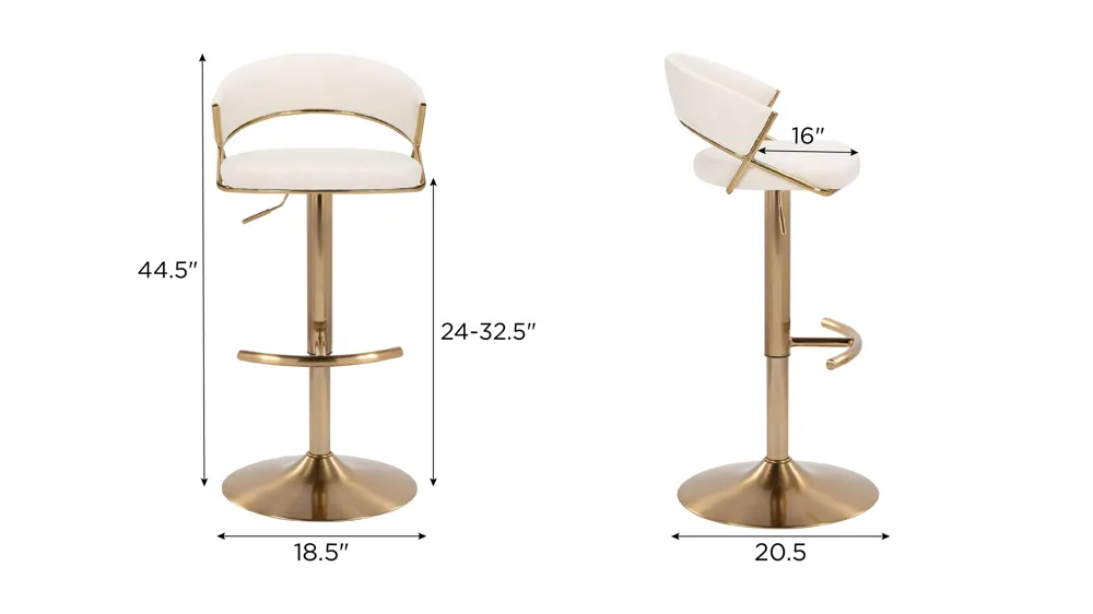Jie Adjustable Barstool - Set of 2 Dimensions