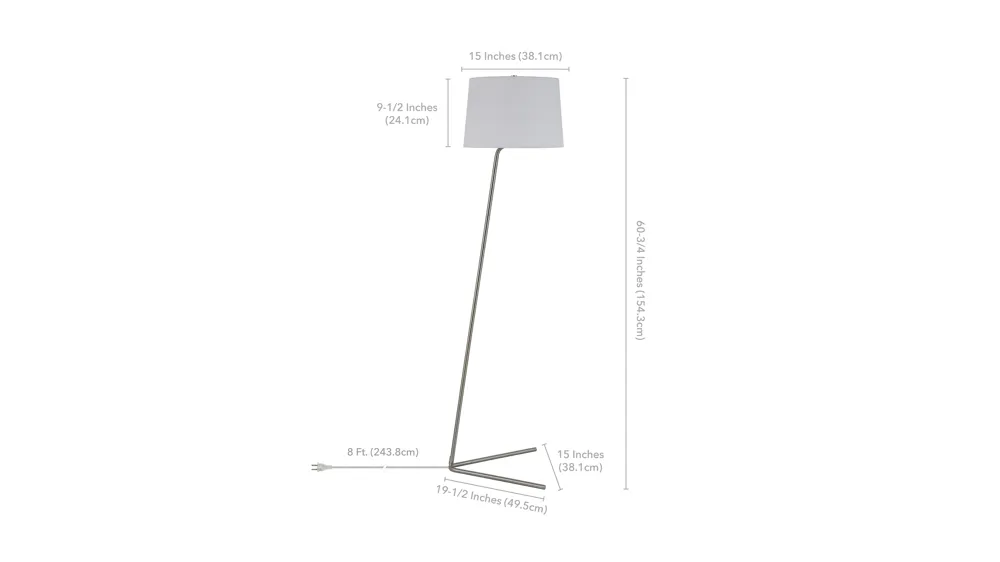 Ursa Tilted Floor Lamp Dimensions