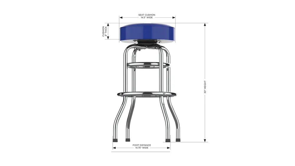NFL Backless Swivel Bar Stool Dimensions