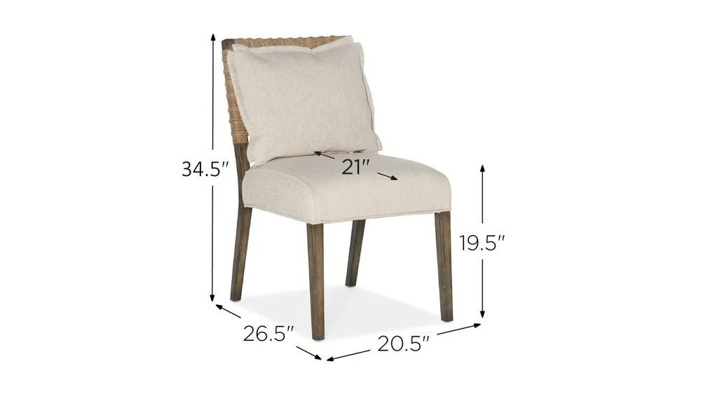 Surfrider Woven Back Side Chair - Set of 2 Dimensions